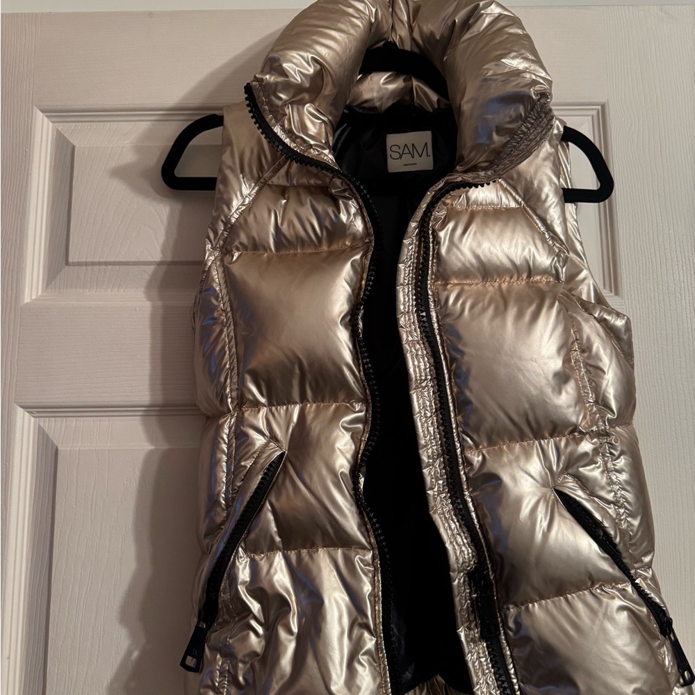 Sam gold puffer vest